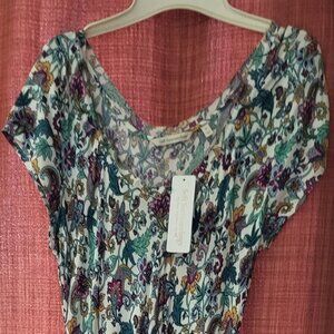 Soft surrounding Kara Floral dress XL in Neptune Green NWT